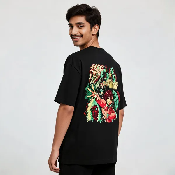 Serpo_Dan_Da_Dan_Unisex_Graphic_T_Shirt_Anime_Streetwear_Lunara_Ink_Black