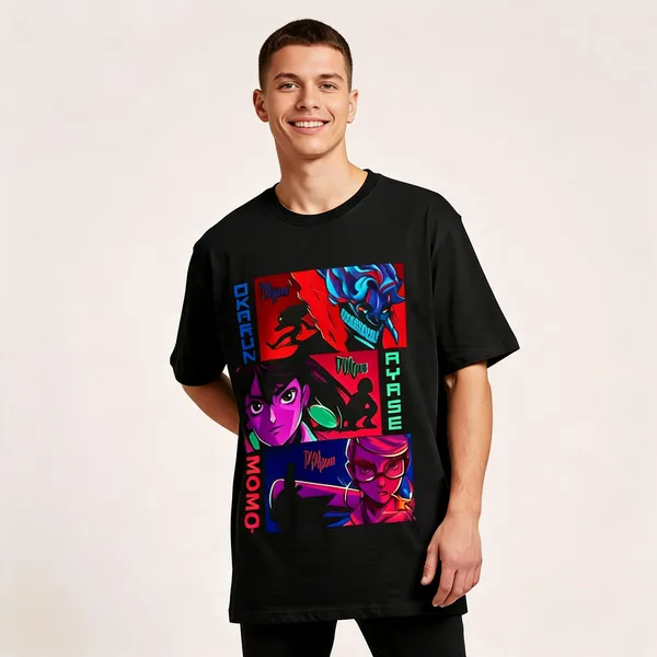Dandadan_Trio_Oversized_Unisex_T_Shirt_Black