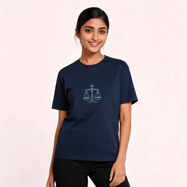 Libra_Unisex_T_Shirt_Zodiac_Graphic_Tee_Navy_Blue