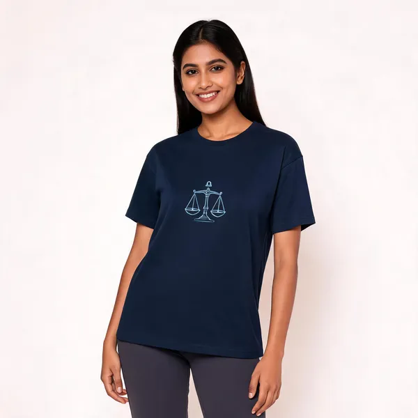 Libra_Unisex_T_Shirt_Zodiac_Graphic_Tee_Navy_Blue