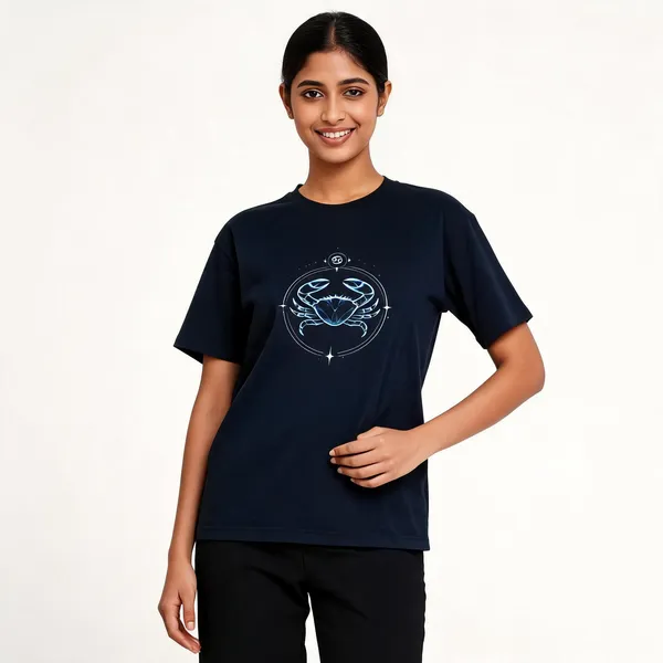 Cancer_Unisex_T_Shirt_Zodiac_Graphic_Tee_Navy_Blue