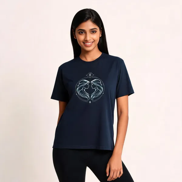 Gemini_Unisex_T_Shirt_Zodiac_Graphic_Tee_Navy_Blue