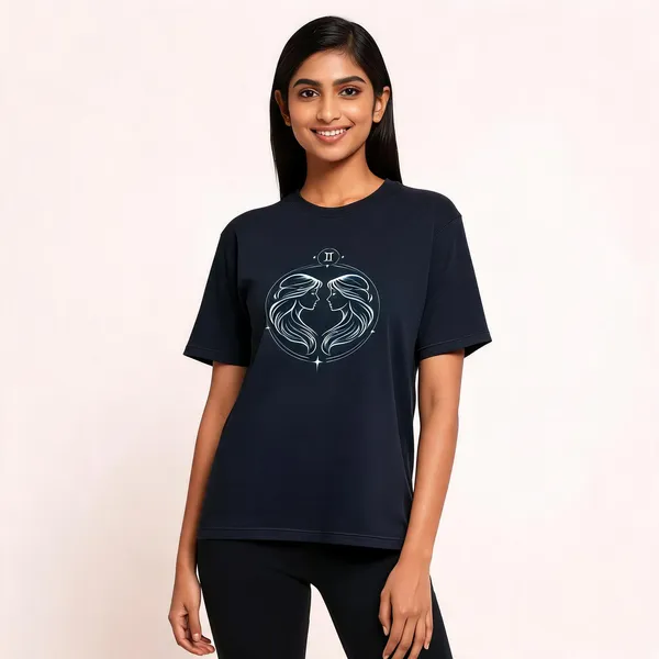 Gemini_Unisex_T_Shirt_Zodiac_Graphic_Tee_Navy_Blue