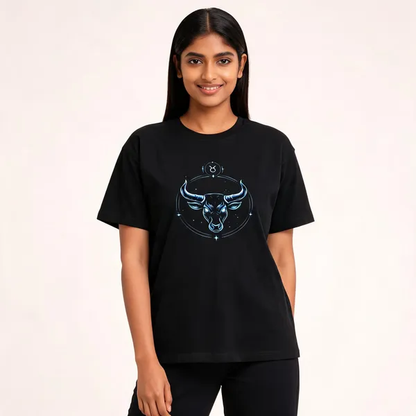 Taurus_Unisex_T_Shirt_Zodiac_Graphic_Tee_Navy_Blue
