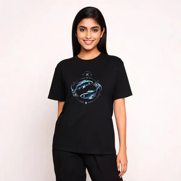 Pisces_Unisex_T_Shirt_Zodiac_Graphic_Tee_Navy_Blue