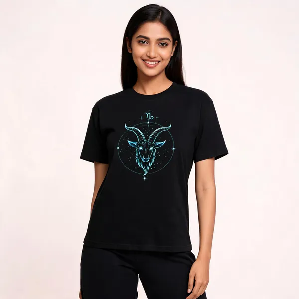 Capricorn_Unisex_T_Shirt_Zodiac_Graphic_Tee_Navy_Blue