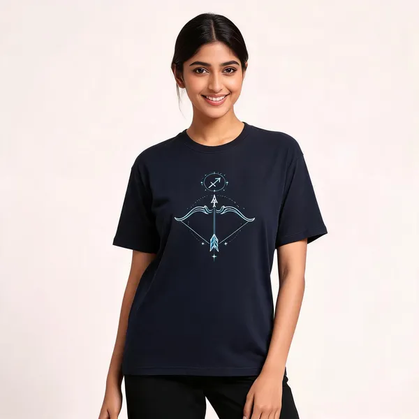 Sagittarius_Unisex_T_Shirt_Zodiac_Graphic_Tee_Navy_Blue