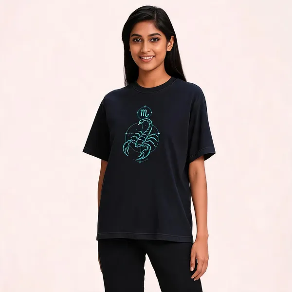 Scorpio_Unisex_T_Shirt_Zodiac_Graphic_Tee_Navy_Blue