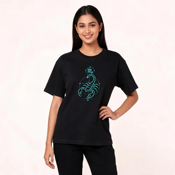 Scorpio_Unisex_T_Shirt_Zodiac_Graphic_Tee_Navy_Blue