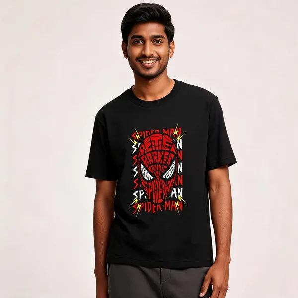 Spider_Man_Mask_Unisex_Standard_Crew_T_Shirt_Lunara_Ink_Black