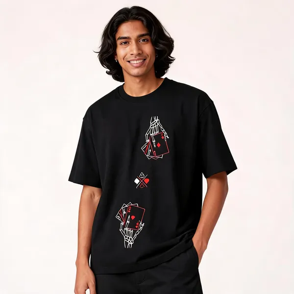 Neon_Cards_Unisex_Graphic_Tee_Lunara_Ink_Black