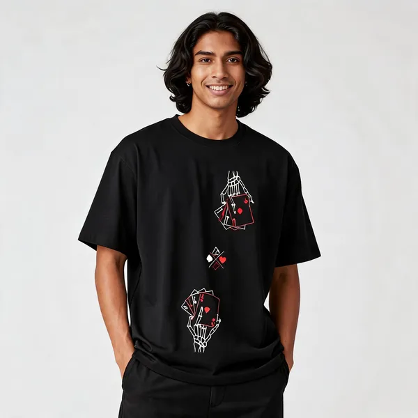 Neon_Cards_Unisex_Graphic_Tee_Lunara_Ink_Black