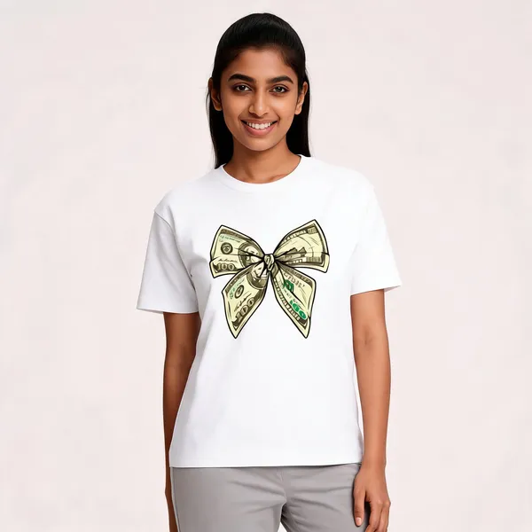 Money_Bow_Unisex_Tee_Lunara_Ink_White