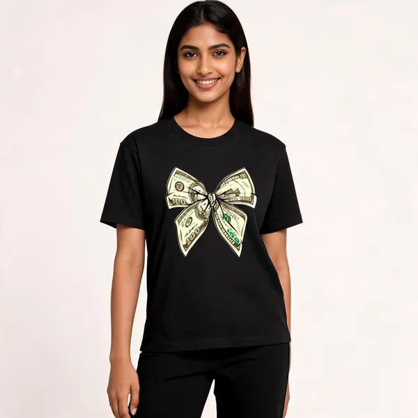 Money_Bow_Unisex_Tee_Lunara_Ink_Black