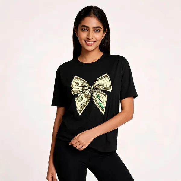 Money_Bow_Unisex_Tee_Lunara_Ink_Black