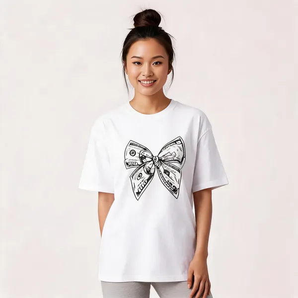 Money_Bow_Unisex_Tee_Lunara_Ink_White