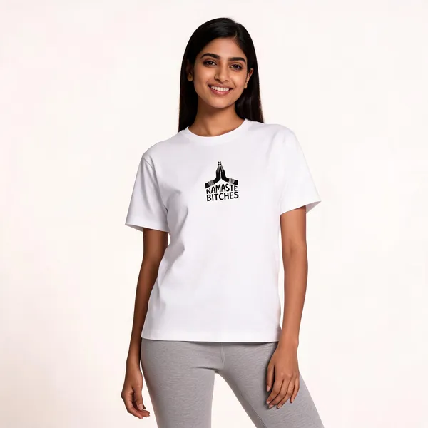 Namaste_Bitches_Unisex_Tee_Lunara_Ink_White