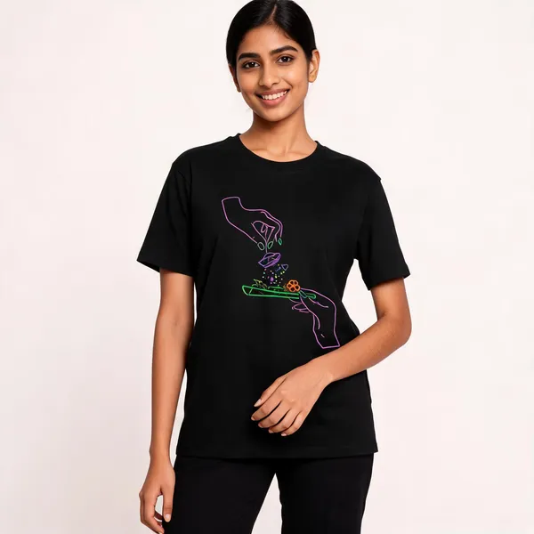 Flower_High_Unisex_Tee_Lunara_Ink_Black