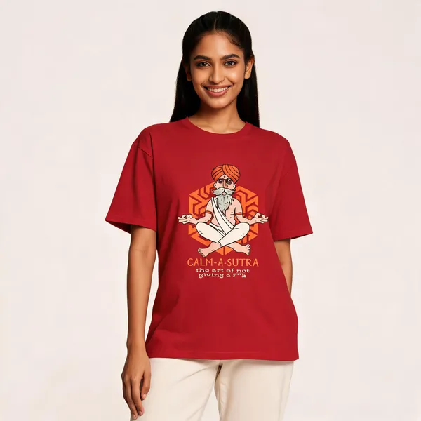 Calm_A_Sutra_Unisex_T_Shirt_Red