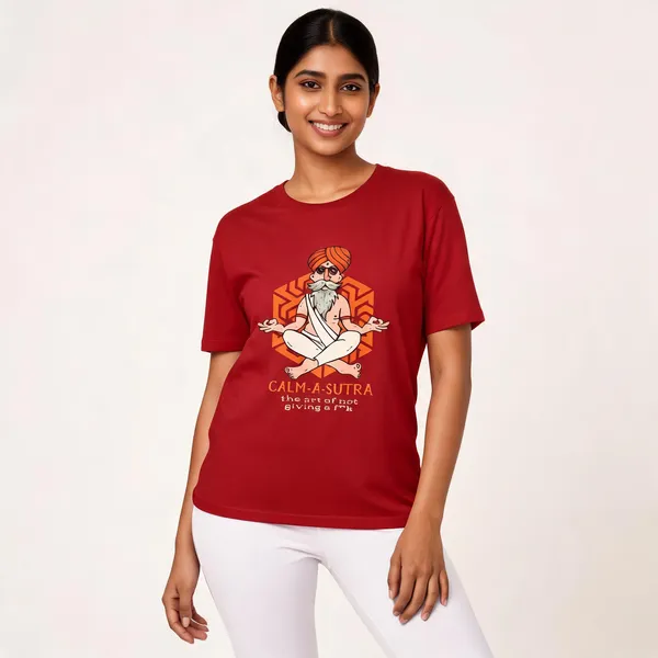 Calm_A_Sutra_Unisex_T_Shirt_Red