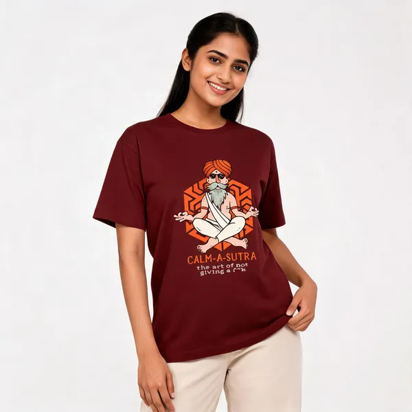 Calm_A_Sutra_Unisex_T_Shirt_Brick_Red