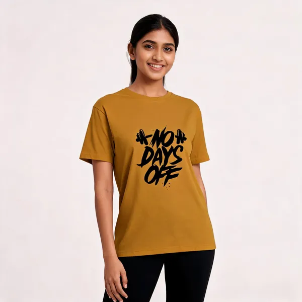 No_Days_Off_Unisex_T_Shirt_Mustard_Yellow