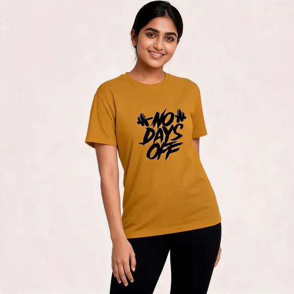 No_Days_Off_Unisex_T_Shirt_Mustard_Yellow