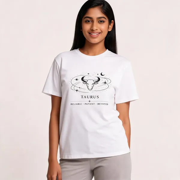 Taurus_White_Unisex_T_Shirt_White