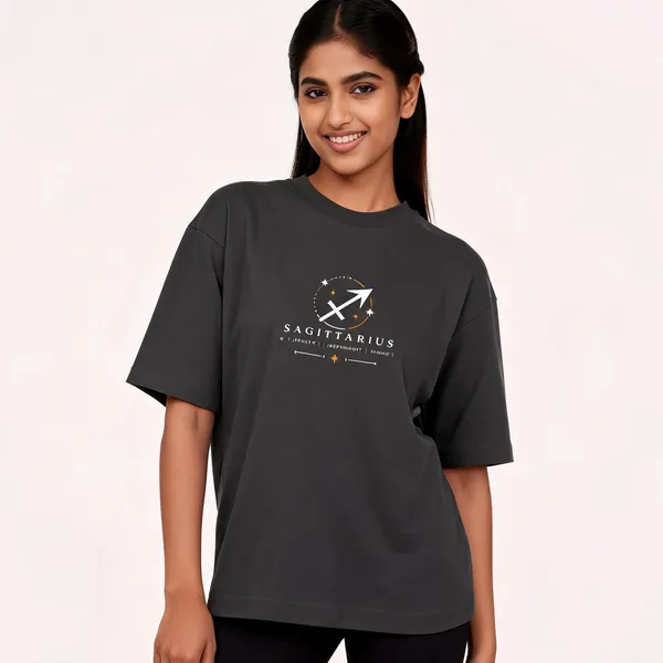 Sagittarius_Unisex_Oversized_T_Shirt_Black