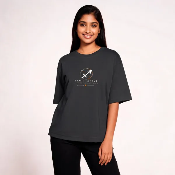 Sagittarius_Unisex_Oversized_T_Shirt_Black