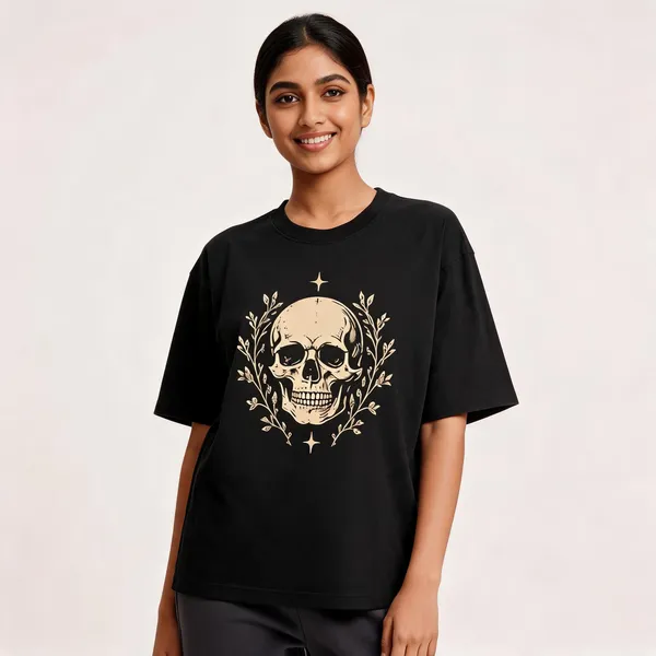 Skull_Unisex_Oversized_T_Shirt_Black