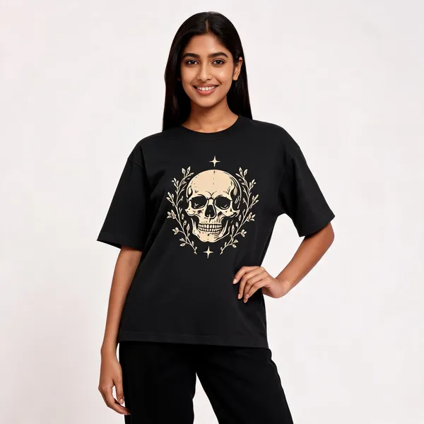 Skull_Unisex_Oversized_T_Shirt_Black