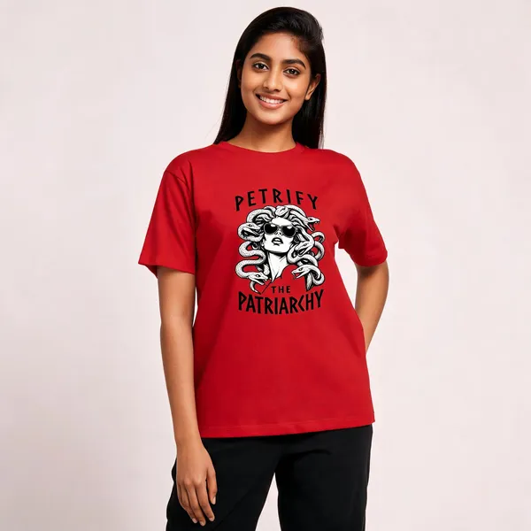 Petrify_Patriachy_Unisex_Classic_Crew_T_Shirt_Red_Red