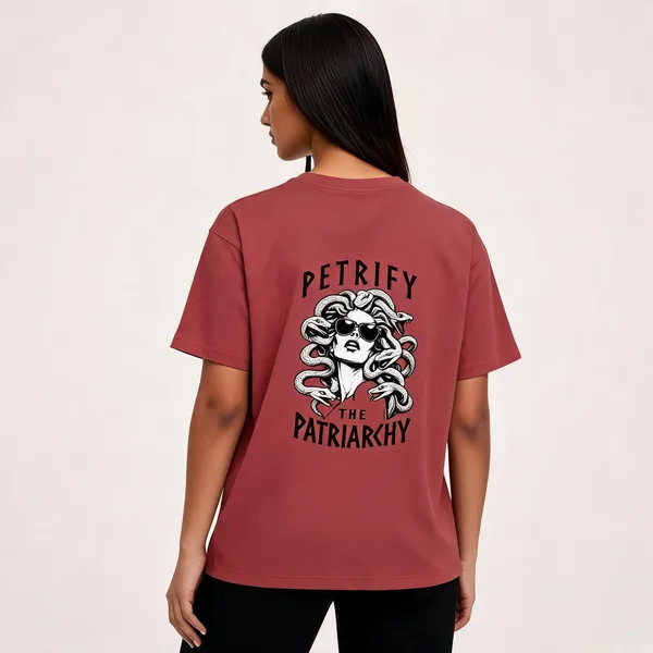 Petrify_Patriachy_Unisex_Classic_Crew_T_Shirt_Red_Coral