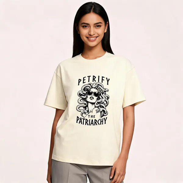 Petrify_Patriachy_Unisex_Classic_Crew_T_Shirt_Yellow_Off_White