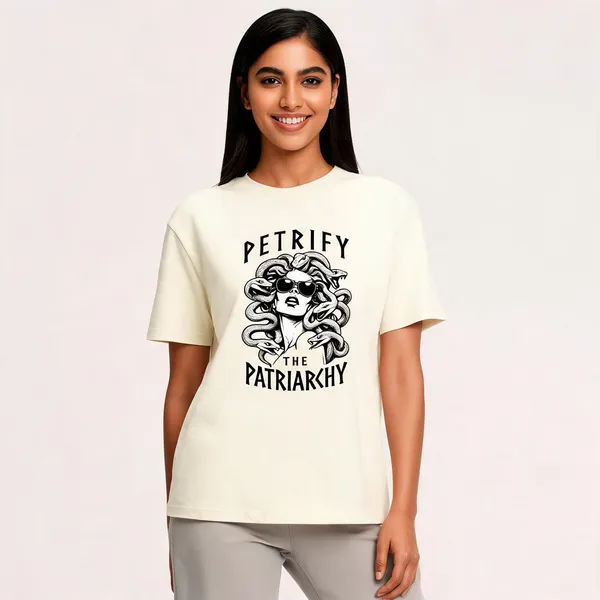 Petrify_Patriachy_Unisex_Classic_Crew_T_Shirt_Yellow_Off_White