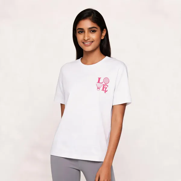 Badminton_Girlie_Unisex_T_Shirt_White