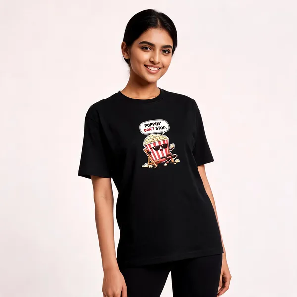 Poppin_Popcorn_Unisex_T_Shirt_Black