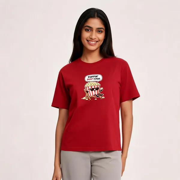 Poppin_Popcorn_Unisex_T_Shirt_Red