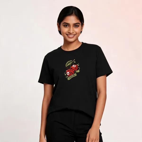 Luck_Dices_Unisex_T_Shirt_Streetwear_Graphic_Tee_Black