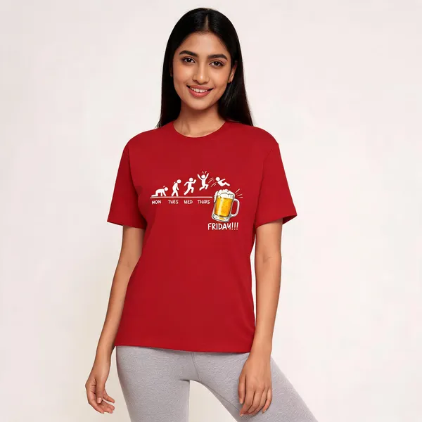 Beer_Friday_Unisex_Classic_T_Shirt_Red