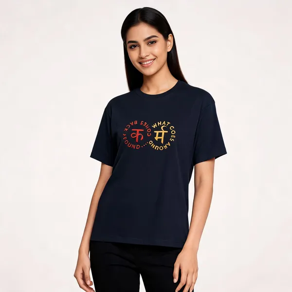 Karam_Unisex_Classic_T_Shirt_Navy_Blue