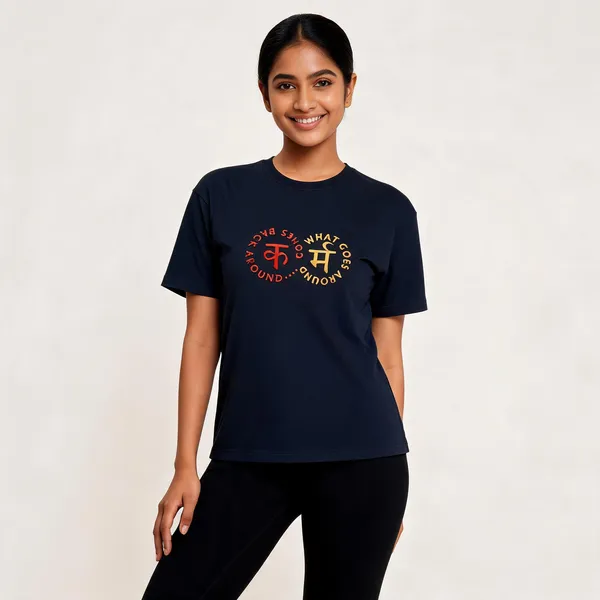 Karam_Unisex_Classic_T_Shirt_Navy_Blue
