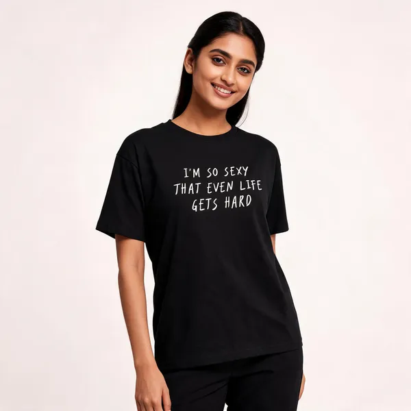 So_Sexy_Even_Life_Gets_Hard_Unisex_Classic_Crew_T_Shirt_Black