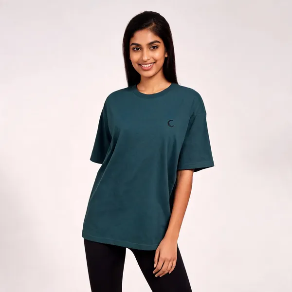 Lunara_Unisex_Oversized_T_Shirt_240_Gsm_Premium_Cotton_Petrol_Blue