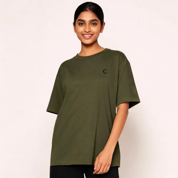 Lunara_Unisex_Oversized_T_Shirt_240_Gsm_Premium_Cotton_Olive_Green
