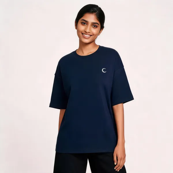 Oversized_Lunara_Terry_Tee_260_Gsm_Drop_Shoulder_Unisex_T_Shirt_Navy_Blue