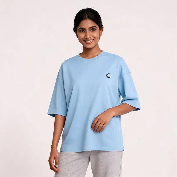 Lunara_Oversized_Terry_Tee_Pastel_Edition_260_Gsm_Unisex_Drop_Shoulder_T_Shirt_Baby_Blue
