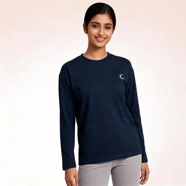Lunara_Full_Sleeve_T_Shirt_Navy_Blue