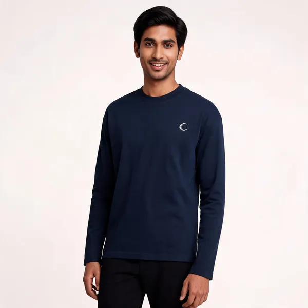 Lunara_Full_Sleeve_T_Shirt_Navy_Blue